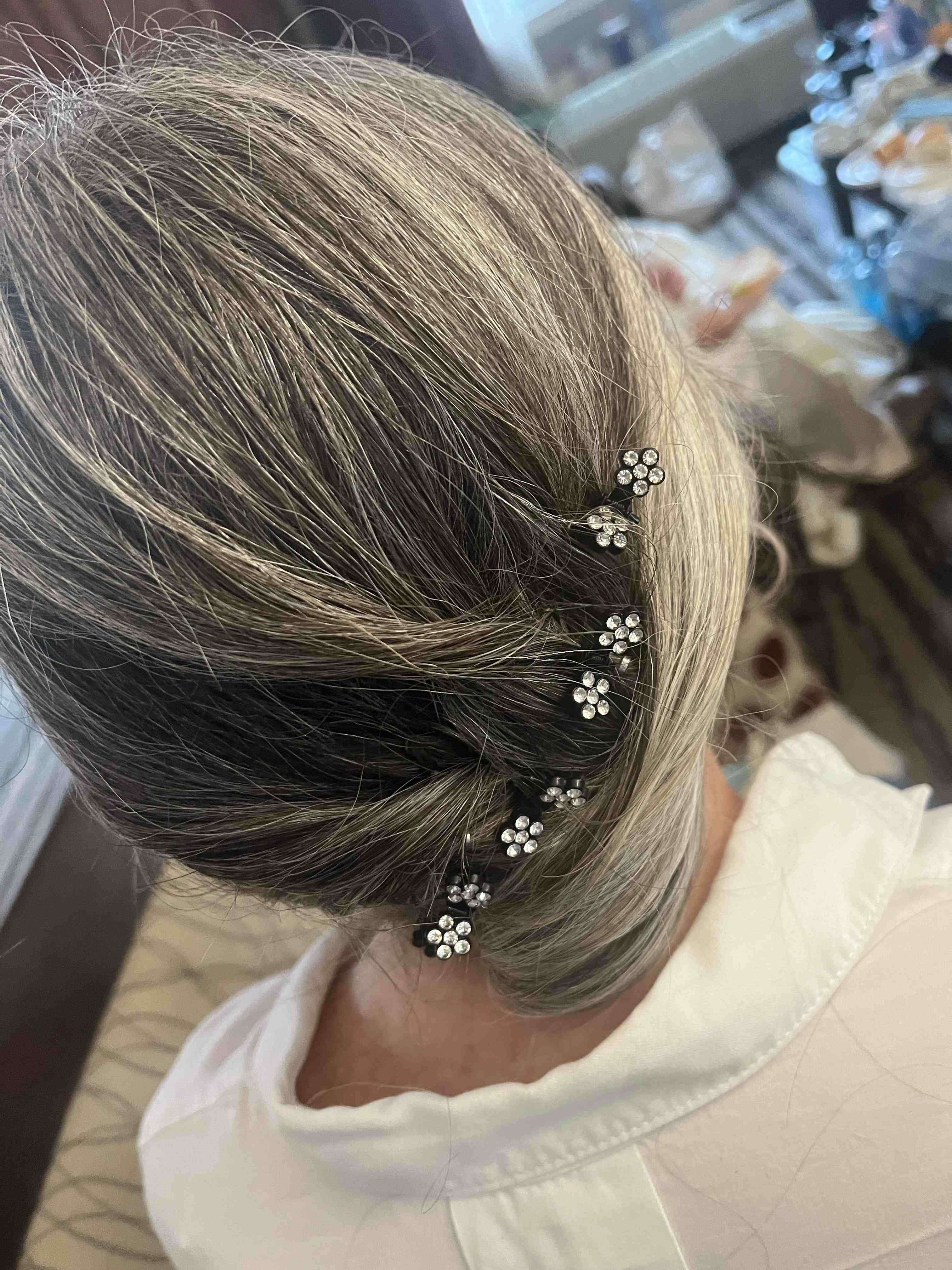 Sophisticated chignon with crystal pins